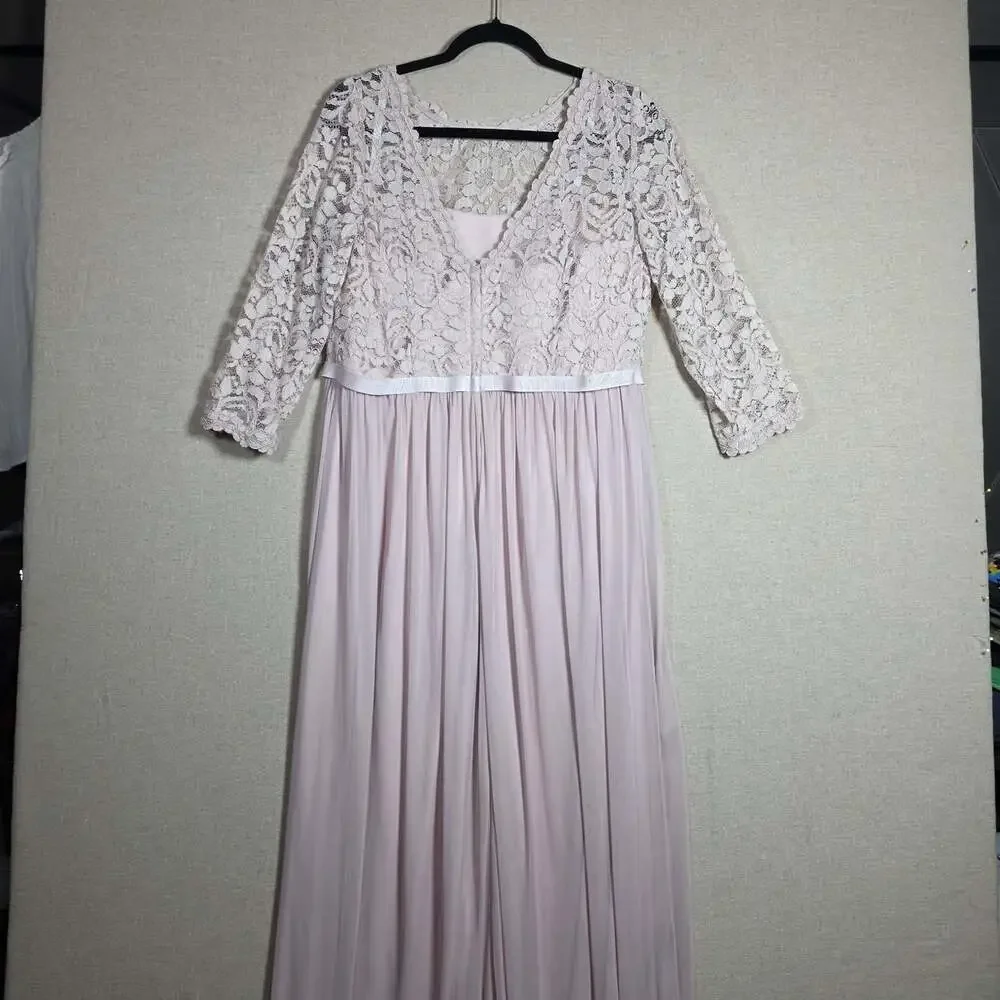 Davids Bridal Vintage Lace Mother of The Bride Dress size 14 Rose Pink - Picture 10 of 13